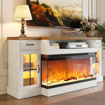 70" for TVs Up to 80" & Adjustable Shelves, White