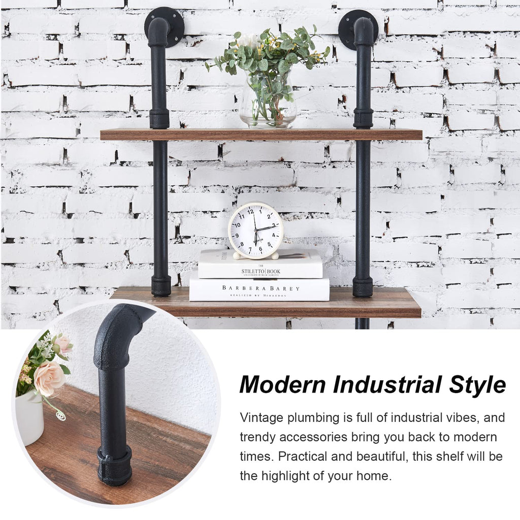 Hombazzar Industrial Pipe Bookshelf, 6 Tier Pipe Shelving