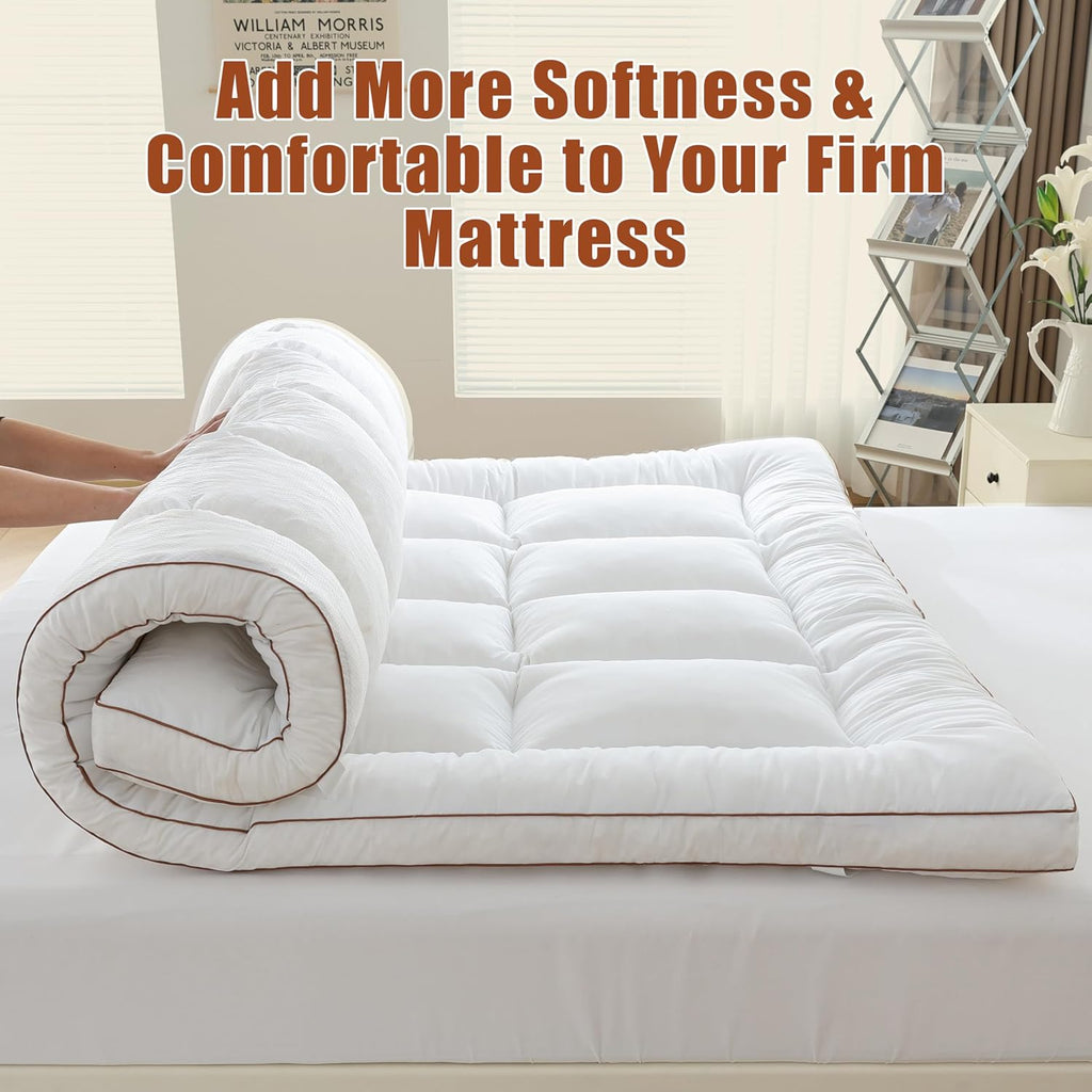 3 Inch Memory Foam Mattress Topper Queen, 60x80 Inch | 1700 GSM Fluffy Shredded Memory Foam Filled, Extra Thick
