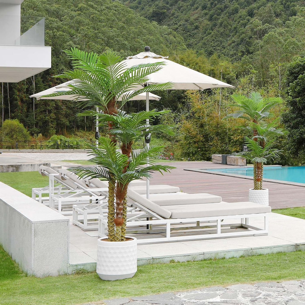 8ft Artificial Golden Cane Palm Tree, UV Resistant