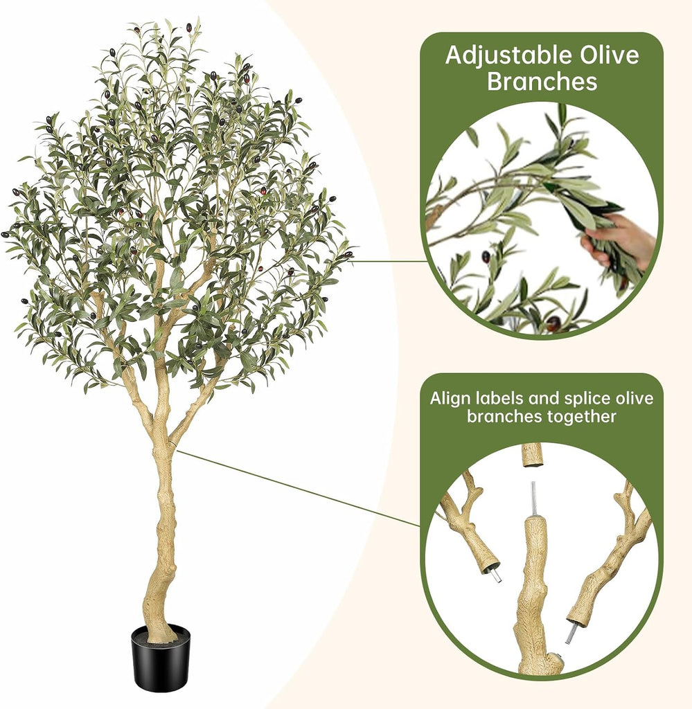 6ft Faux Olive Tree with UV Resistant Outdoor Decor