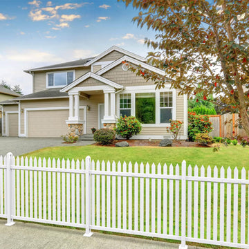 5-Set Vinyl Picket Fence Panels White PVC - 36" H x 84" W for Front Yard, Porch, Deck, Pool - Air Conditioner Safe