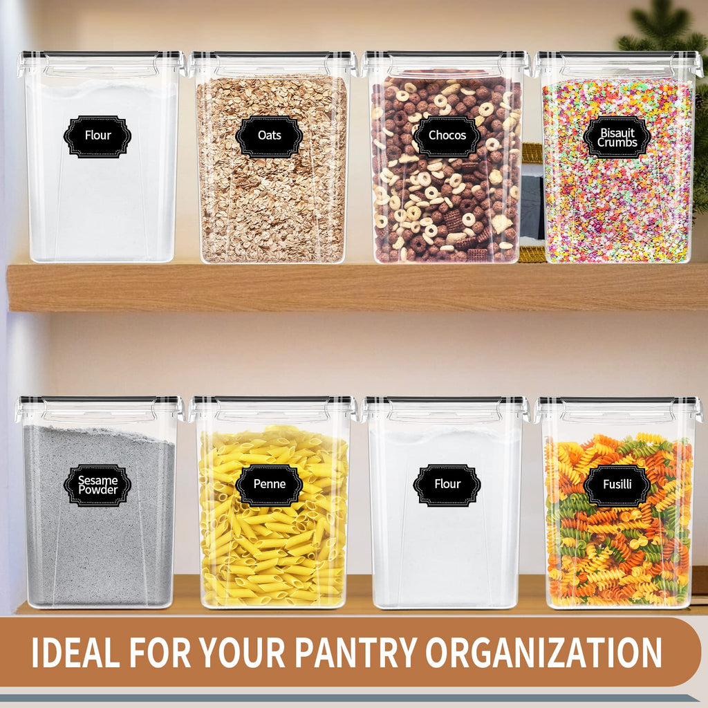 Large Airtight Food Storage Containers 5.2L / 195oz, 4pcs Pantry Kitchen Organizers and Storage for Flour, Sugar