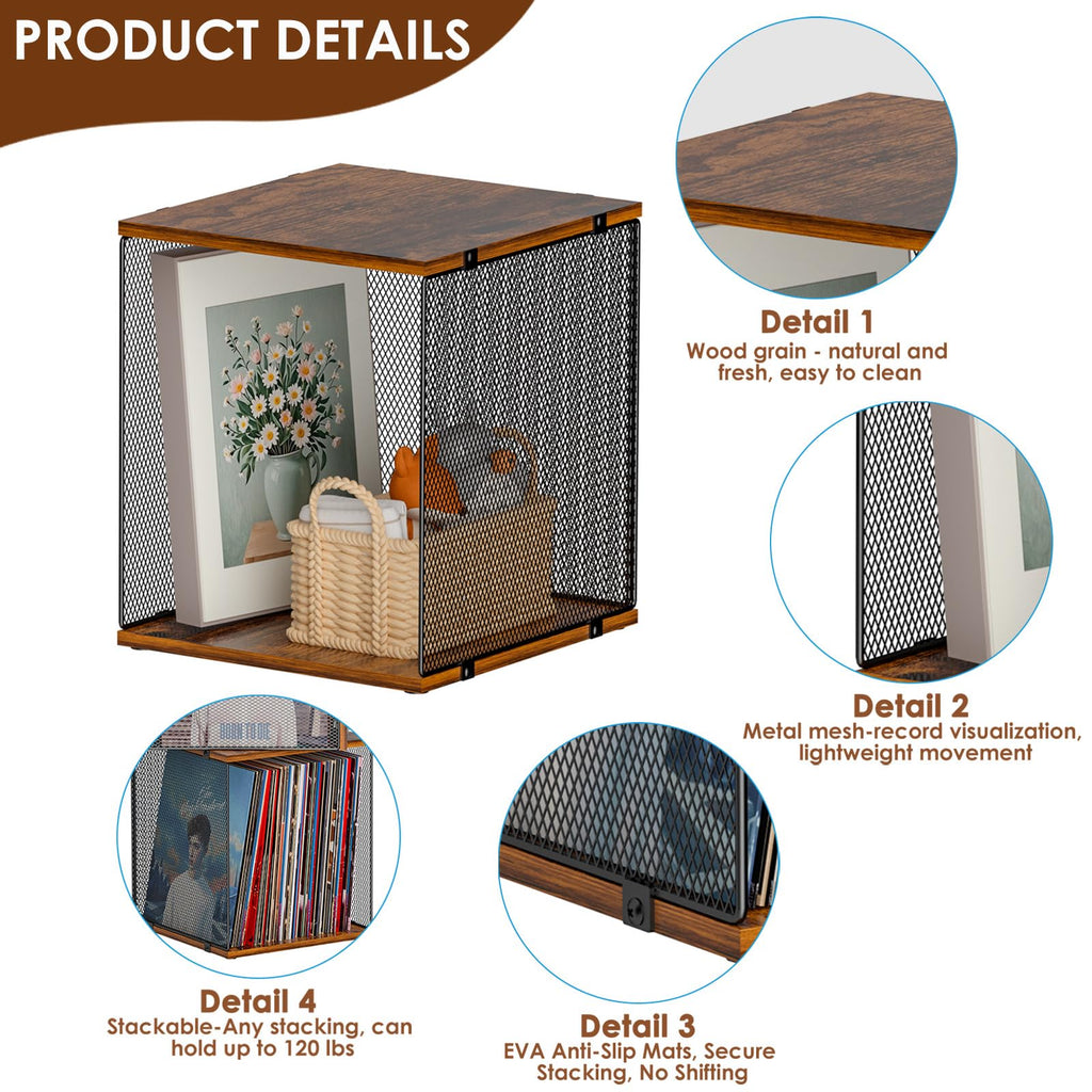 4 Cube Vinyl Record Storage