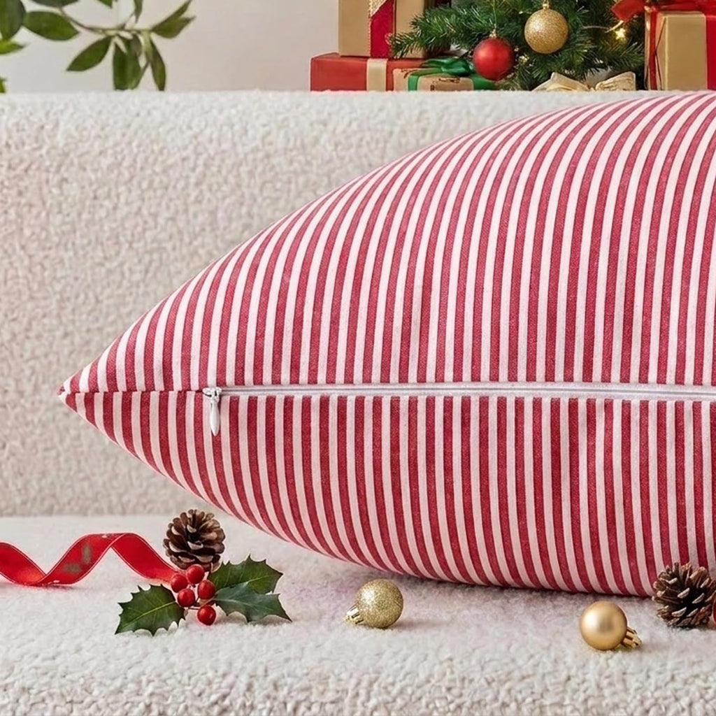 Red and White Buffalo Check Plaid Outdoor Throw Pillow Cover 20x20 Set of 4