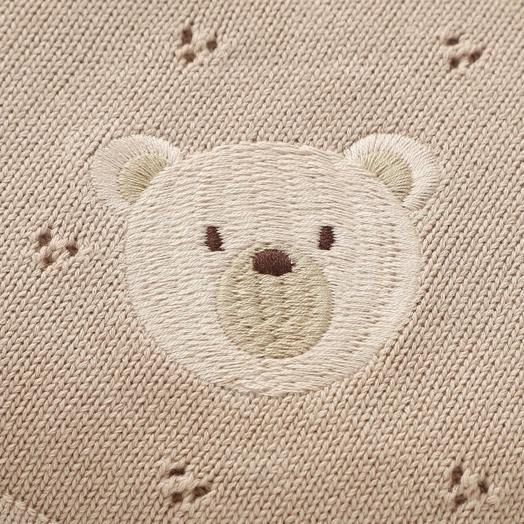Organic Cotton Baby Blanket Neutral Knitted Soft Crib Blankets
