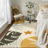 Lahome Boho Rug for Living Room - 5 x 7 Area Rugs Washable Non-Slip Soft Bedroom Carpet Ultra-Thin Throw Tan Dining