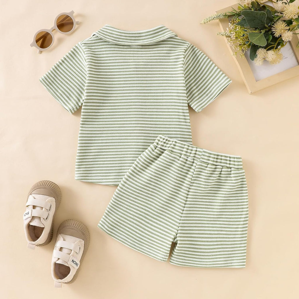 Toddler Boy Clothes Baby Summer Outfit Striped Shirt Shorts
