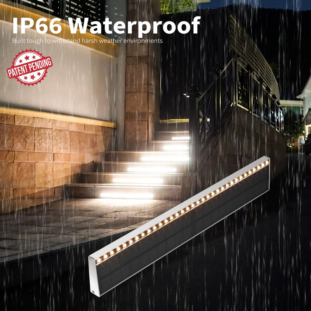 Solar Step Lights Outside, 33 Focused LEDs, Stair Light, 12PK