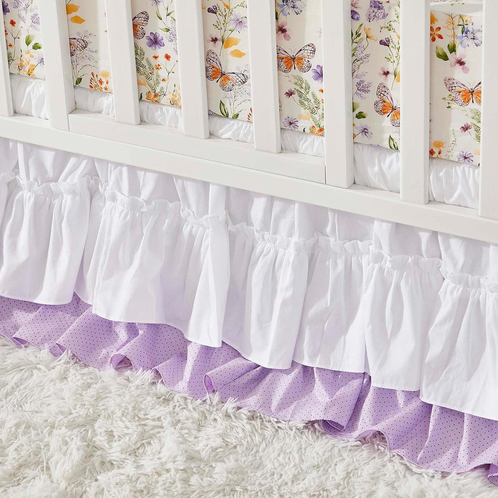 Wildflower Butterfly Crib Bedding Sets for Girls Nursery Set Piece Farmhouse Quilt Comforter Set, Baby or Toddler