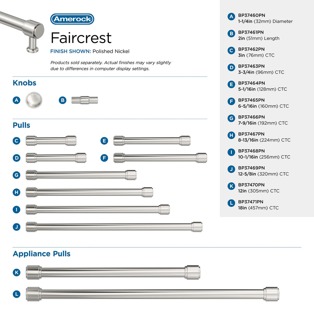 7-9/16" Faircrest Polished Nickel Drawer Pull