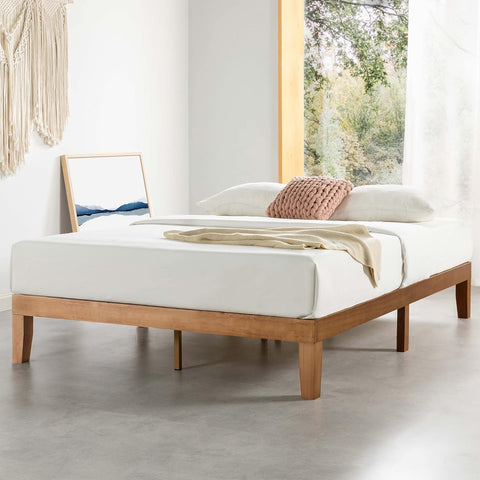 Naturalista Classic - 12 Inch Solid Wood Platform Bed with Wooden Slats, No Box Spring Needed, Easy Assembly, Full