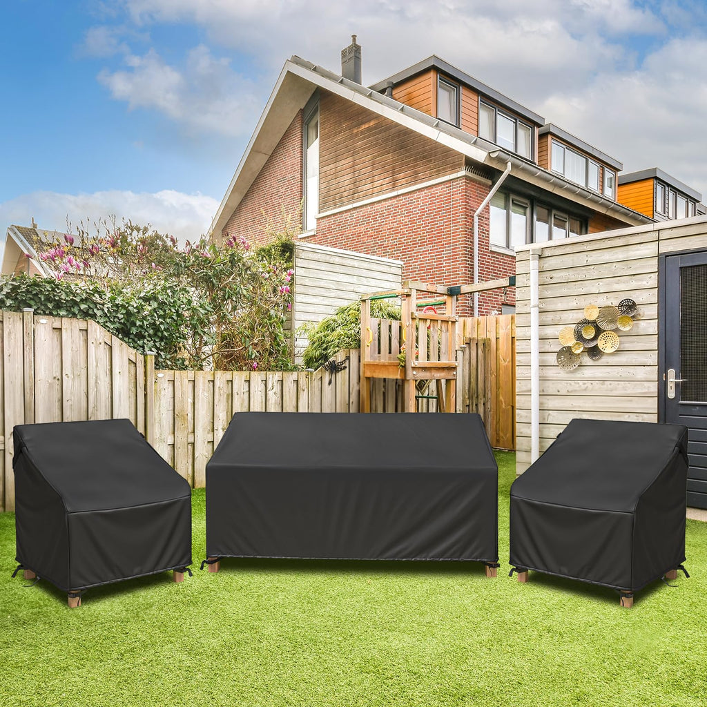 MR.COVER 3-Seater Outdoor Couch Cover, Patio Furniture Covers Waterproof, Fits up to 88W x 40D x 35H inches, with Air