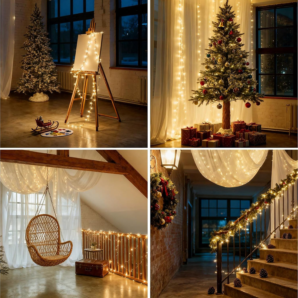 2000Led Fairy Lights 130Ft Christmas Lights with Remote & Timer