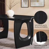 Modern Dining Table for 4-6 People,68'' Rectangle Dining Table, Kitchen Table with Pedestal Base, Dinner Table for