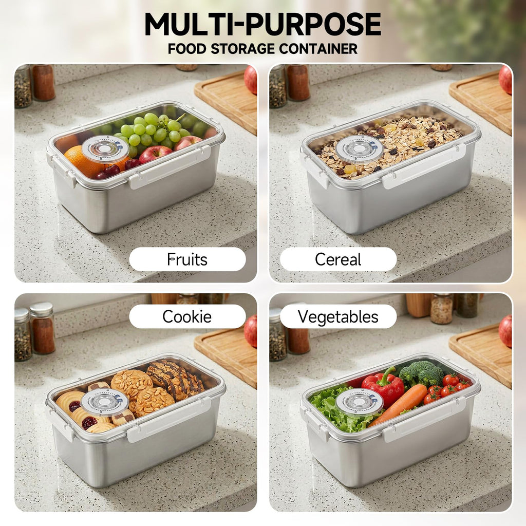 Large Stainless Steel Bread Storage Box with Lid