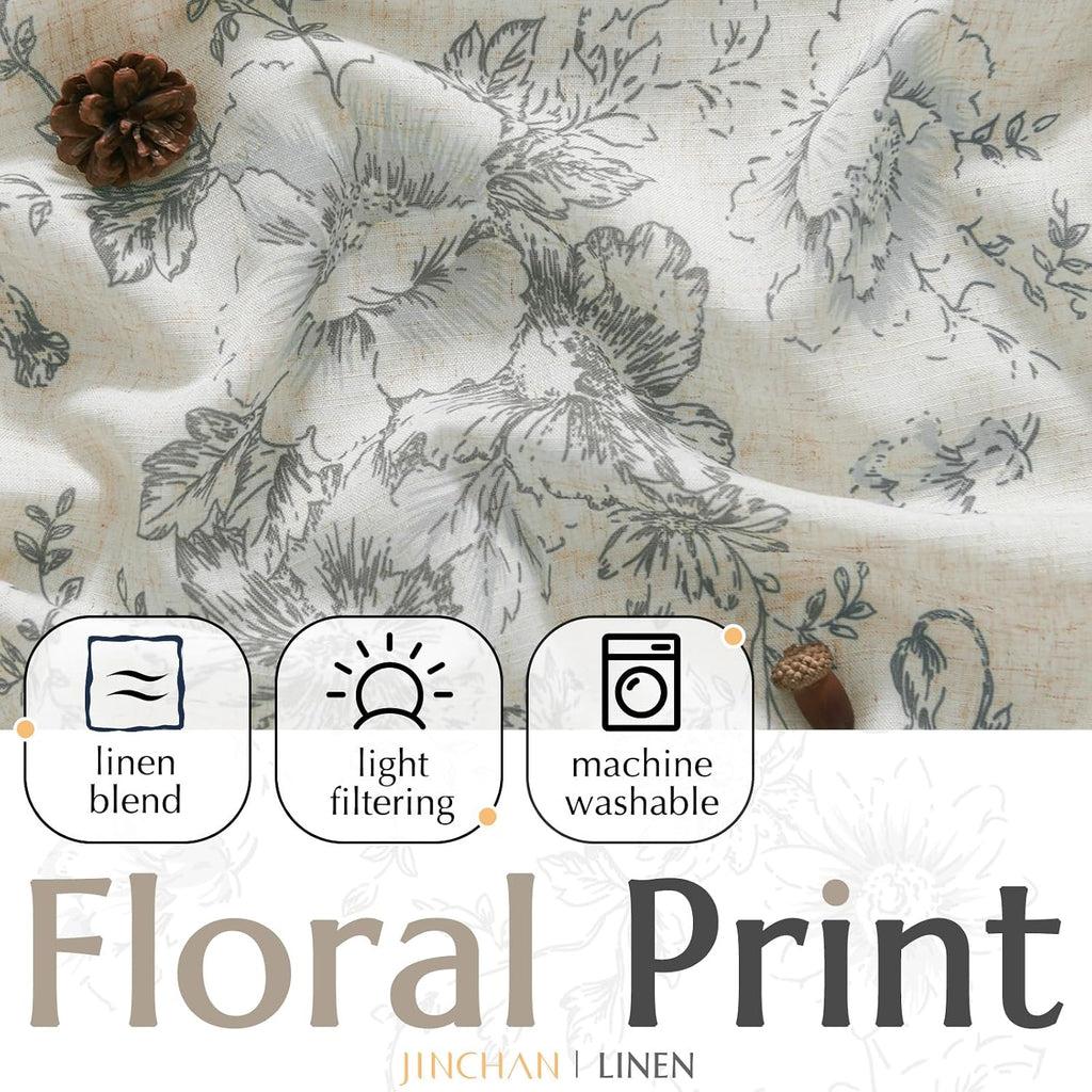 Off White Linen Ruffled Valance Curtain 18 Inch Rod Pocket 1 Panel