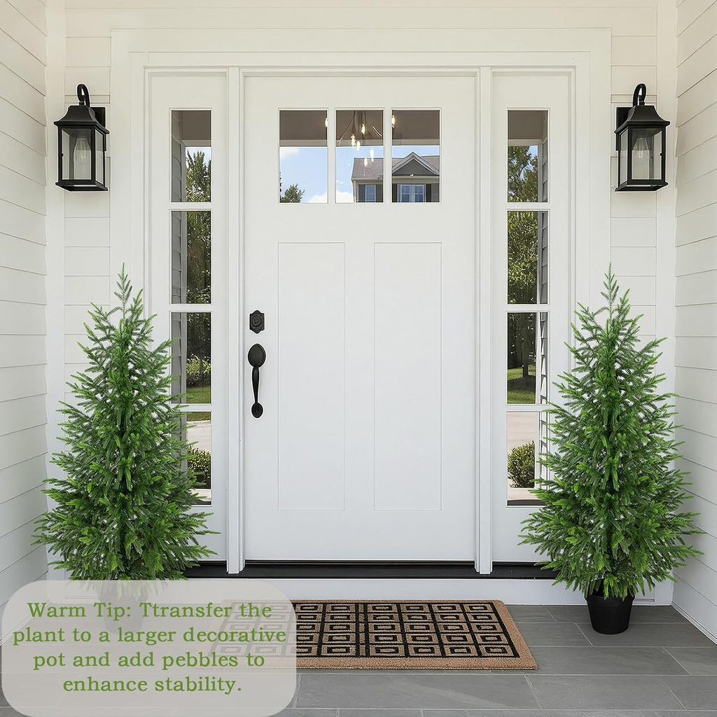 4ft Artificial Norfolk Pine Christmas Tree for Outdoor, 48in Real Touch Faux Norfolk Pine Christmas Tree with Black