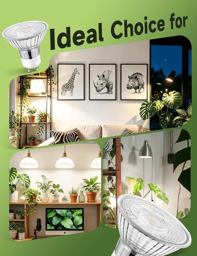 6W GU10 LED Grow Light Bulb,6 Pack Full Spectrum 4000K