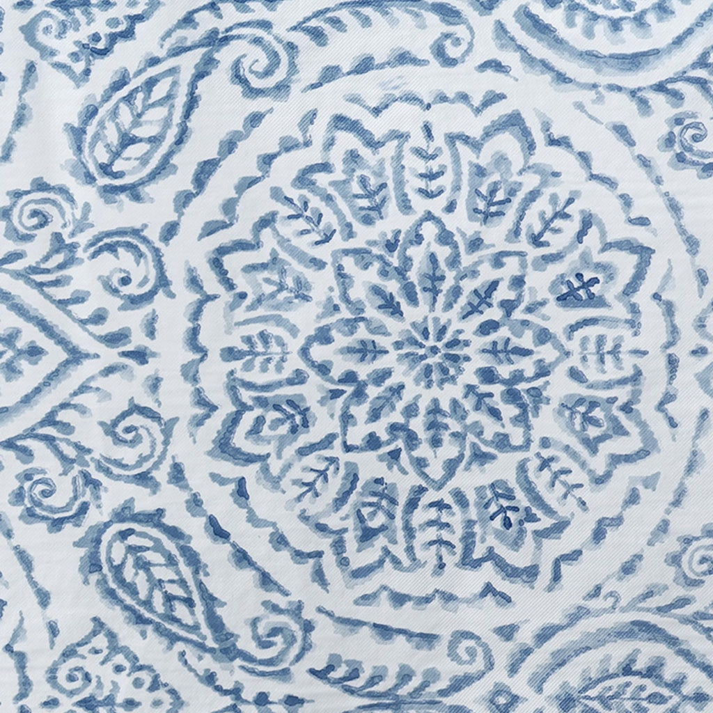 Savannah Boho Paisley Printed Vinyl Indoor/Outdoor Tablecloth, Blue - 60" W x 84" L