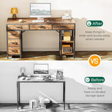 Computer Desk with 6 Drawers, Office Desk with Shelves, Reversible Gaming Desk, Corner Desk with Storage, Work, Study