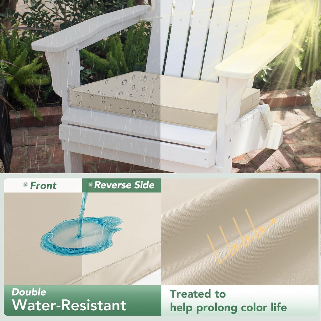 Outdoor Chair Cushions Set of 4: Waterproof & Fade Resistant Seat Cushion Furniture - 18.5 x 16 x 2 Inch Chair Pads