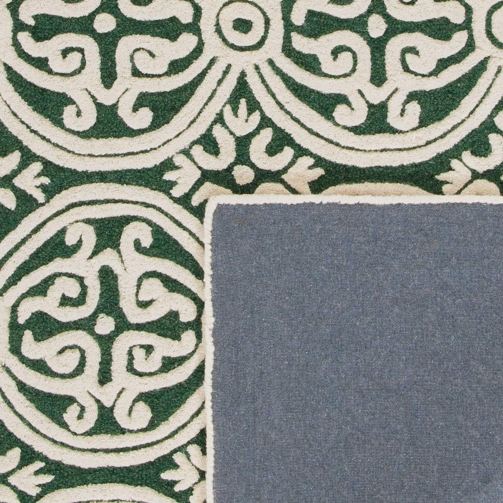 Cambridge Area Rug - 9' x 12', Dark Green & Ivory, Handmade Moroccan Wool