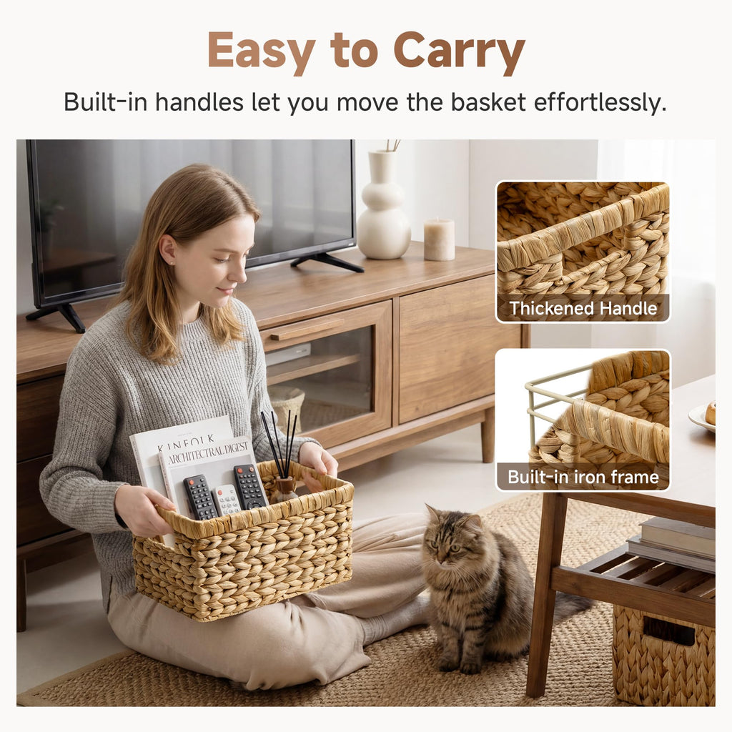 Wicker Baskets, Wicker Storage Baskets for Shelves, 2-Pack