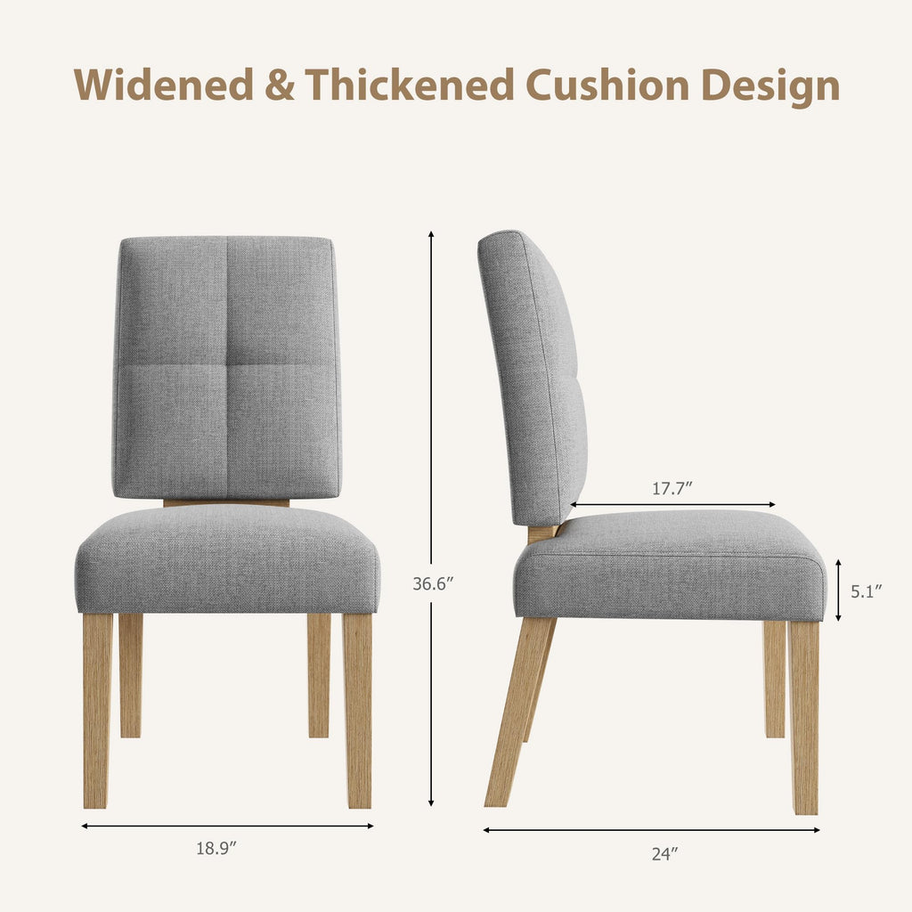 Wooden Dining Chairs Set of 4, Modern Farmhouse Dining Room Chairs with Cloud-Like Thick Cushion, Solid Wood Frame