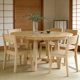 42"-58" Extendable Dining Table for 4-6, Solid Wood Oval Dining Kitchen Table with Removable Leaf, Farmhouse Circle