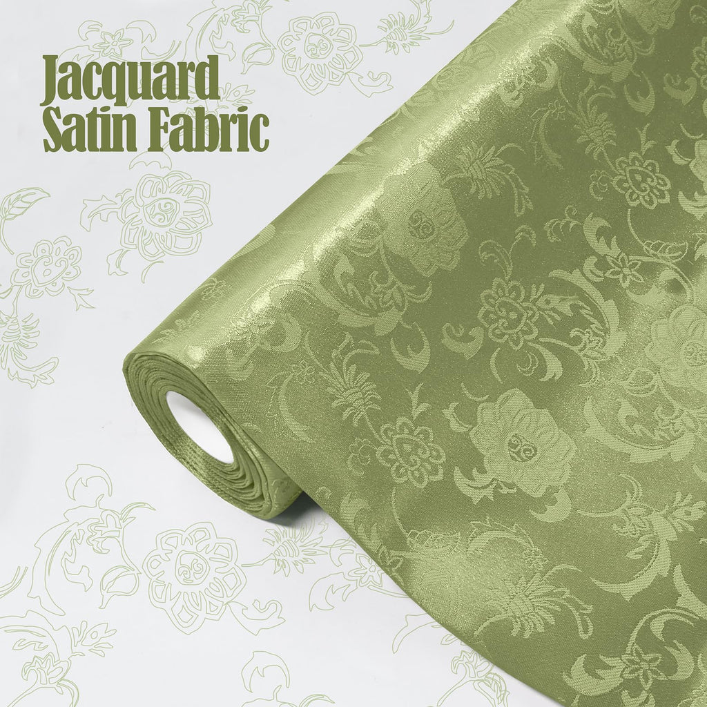 5 Yard Sage Green Satin Fabric 60" Wide for DIY Crafts