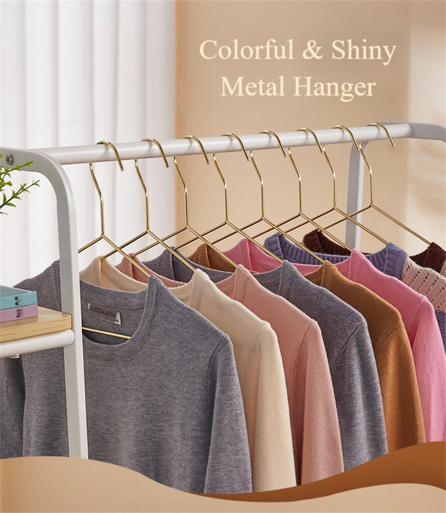 17 Inch Metal Clothes Hanger 20 Pack, 4.0mm Heavy Duty Garment Hanger (Gold)