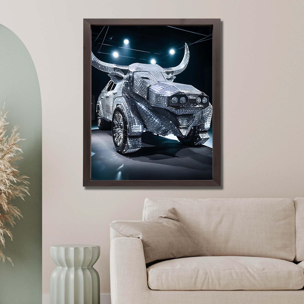 Diamond Luxury Car Poster Canvas Wall Art - Glam Supercar Print for Garage, Man Cave & Living Room - 11x14 Rolled
