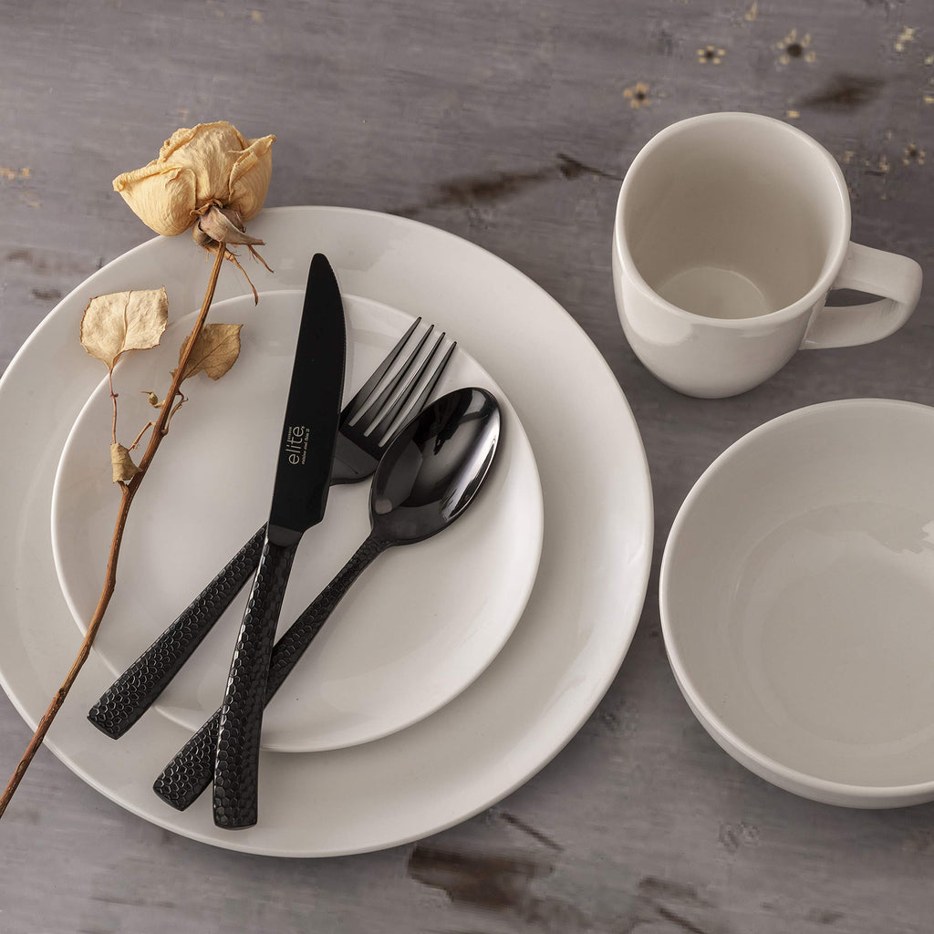 Ogalla 30-Piece Dinnerware Set - Porcelain, Chip & Scratch Resistant, White - Service for 6