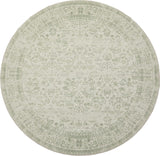 6ft Round 6' Round Rug Washable Area Circle Rug Vintage Carpet Indoor Floor Cover Floral Print Sage 