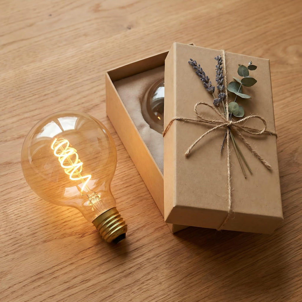 Large Vintage LED Edison Bulb,6W 2200K Amber Dimmable,E26 1PK