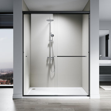 Shower Door 60" W x 76" H, Double Sliding Shower Door with 1/4" (6mm) Tempered Glass