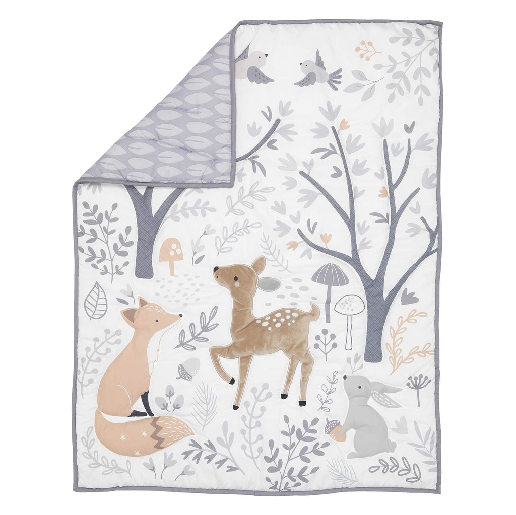3 Piece Crib Bedding Set, Deer Park, Multicolor