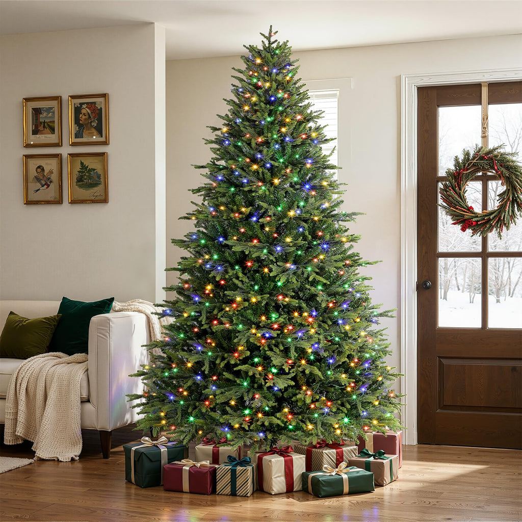 7.5ft Prelit Artificial Christmas Tree with Color Changing Lights