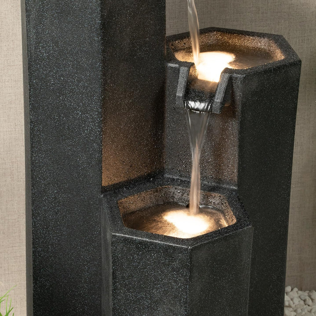 27.95“” H 3-Tiers Cascading Outdoor Water Fountain Made with Eco-Friendly Recyclable Materials, Polyethylene