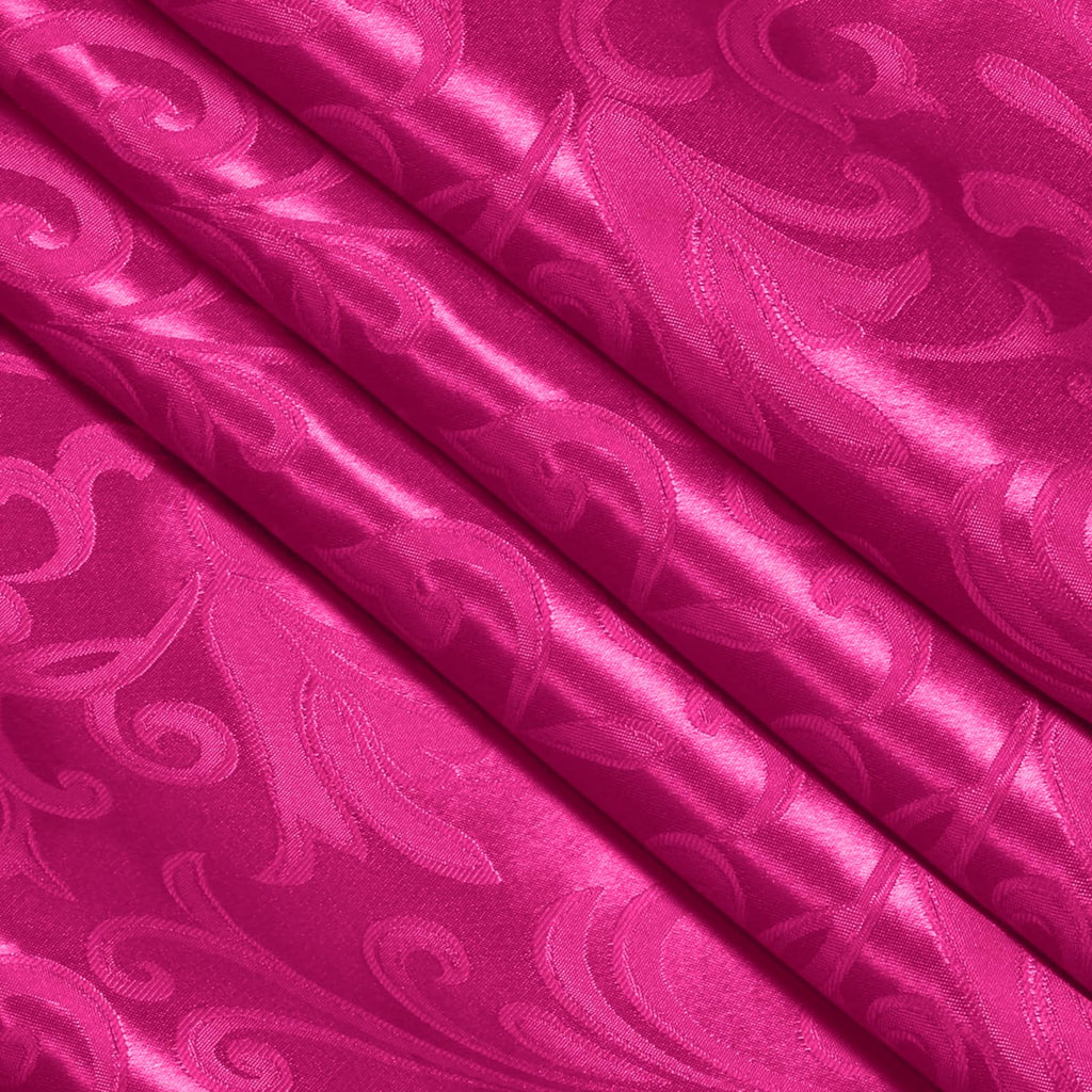 Hot Pink Jacquard Satin Fabric by The Yard, 60" Wide, 1 Yard