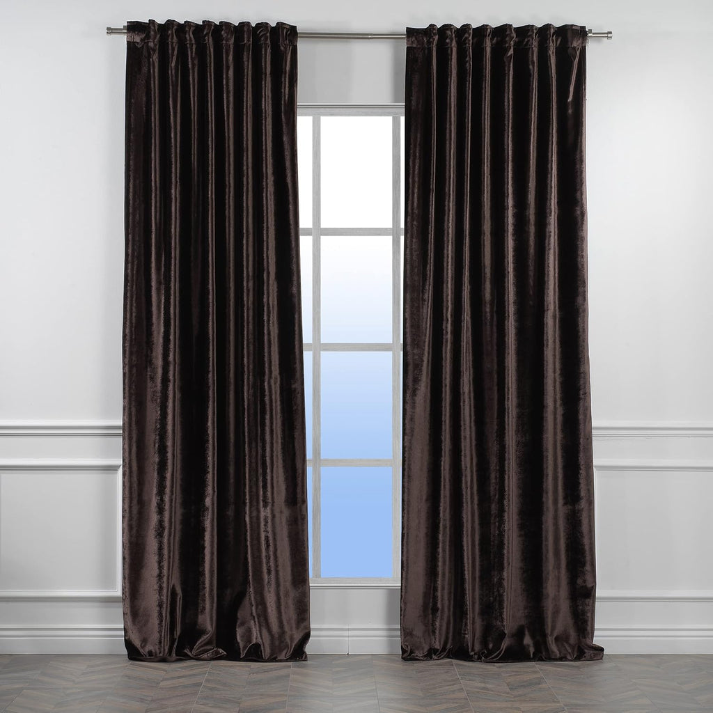 Extra Long Shiny Velvet Curtains Luxury Colors Light Blocking Hang Back Tap 1 Panel Curtain Custom Made Drapes - Made
