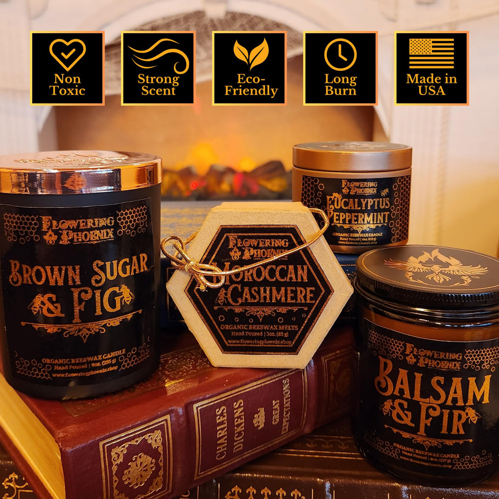 Brown Sugar & Fig Scented Organic Beeswax Melts (3 Ounces) - Elegant Luxury Wax Melt - Eco-Friendly, Natural, and