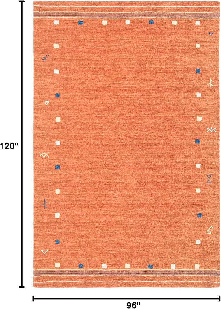 Area Rug 8x10 - Himalaya - Large - Rust, Handmade Wool