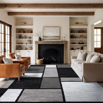 Modern Geometric Gray Area Rug, Fade-Resistant for Large, or Open Space, 10' x 14'