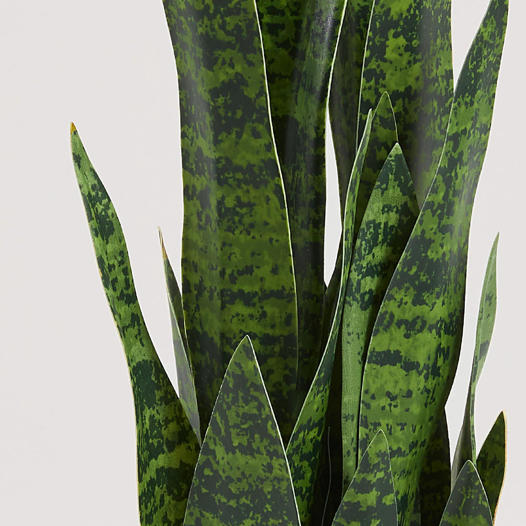 2ft 2-Pack Artificial Snake Plants in Pots, 25.6in Faux Sansevieria, Green