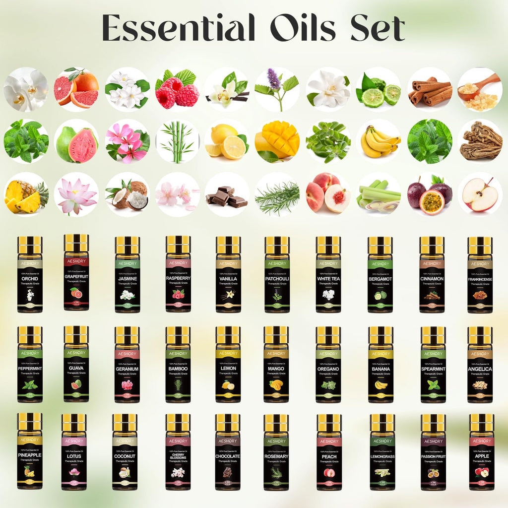 Essential Oil Set 80 Pcs, 100% Natural Essential Oils Kit, Perfect for Diffuser, Humidifier, Massage, Soap, Candle