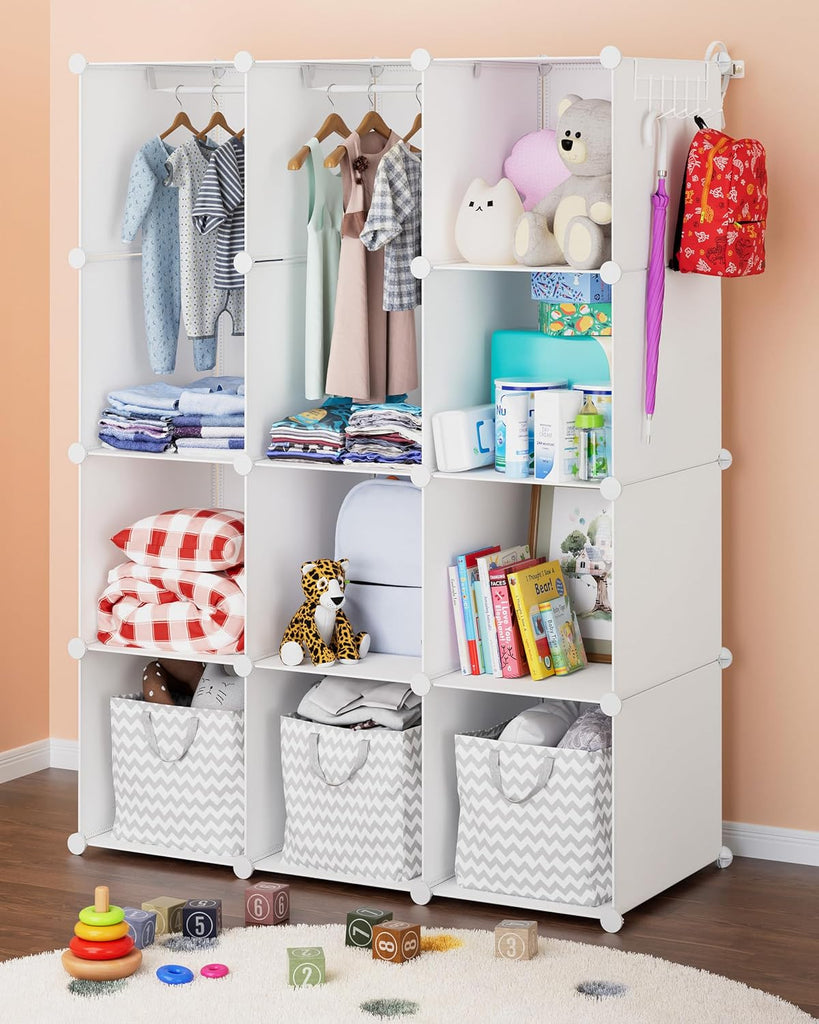 Baby Closet Organizer : Durable Baby Wardrobe for Closet - Customizable Baby Dresser Amoire Shelves - Waterproof