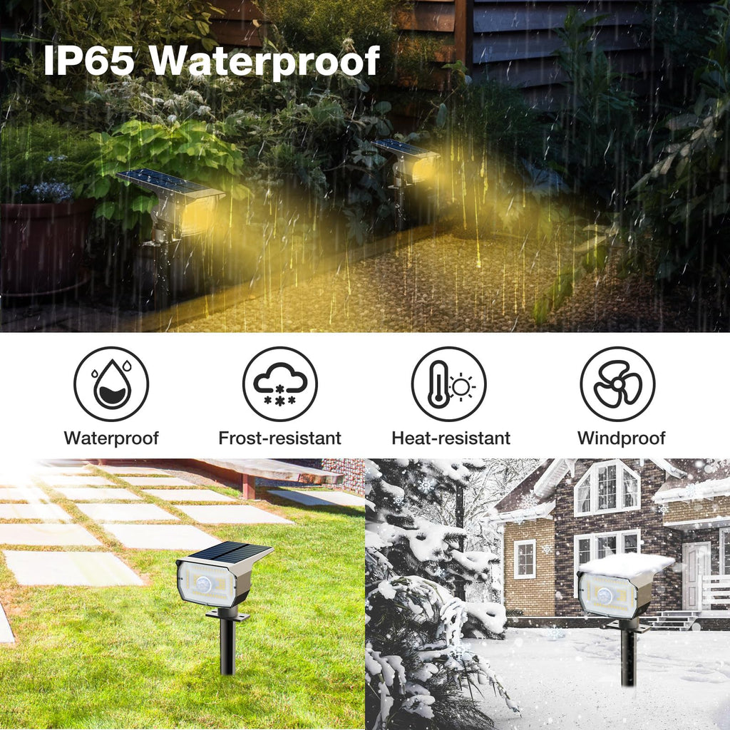 Solar Lights Outdoor Waterproof, Motion Sensor Spot Landscape Light