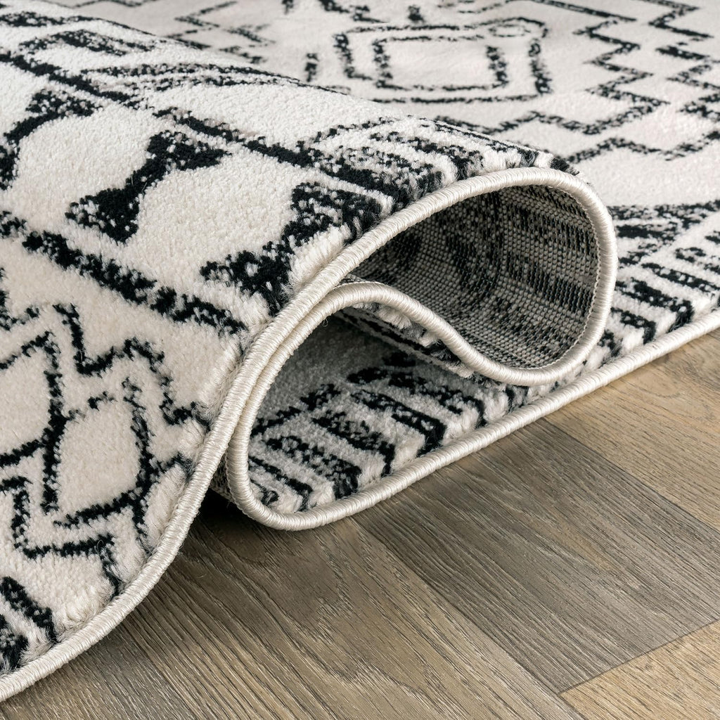 Southwestern Geometric Tribal Boho Area Rug Soft Cream